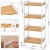 Bambusový regál 4 police přírodní bílý BCB74WN