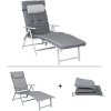 Zahradní lehátko s polstrem šedé