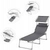 zahradní lehátko se stgínítkem a podhlavníkem šedé nosnost 150kg