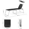 kovové zahradní lehátko 65x200 cm černé