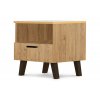 Noční stolek FRISK zásuvka police dub 48 x 50 x 46 cm