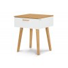Noční stolek FRISK zásuvka dub bílý 48 x 60 x 46 cm