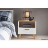 Noční stolek FRISK zásuvka police dub bílý 48 x 50 x 46 cm