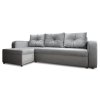 Rohová sedací souprava SINIO světle šedá se zdobenými polštáři