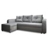 Rohová sedací souprava SINIO světle šedá se zdobenými polštáři