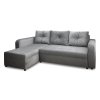 Rohová sedací souprava SINIO světle šedá se zdobenými polštáři