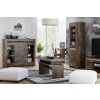 Komoda s vitrínou ALGORI 4 zásuvky šedohnědá 137 x 122 x 42 cm