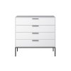 Komoda SLIMLINE 4 zásuvky bílá 90 x 87 x 40 cm