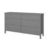 Komoda TROMSO 6 zásuvek šedá 154 x 84 x 41 cm