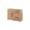 Komoda TULSA 3 zásuvky dub 120 x 86 x 39 cm