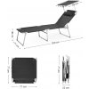 Zahradní lehátko černé 71 x 200 cm nosnost 150kg 5