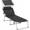 Zahradní lehátko černé 71 x 200 cm nosnost 150kg