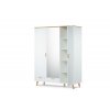 Šatní skříň se zrcadlem FRISK bílá 150 x 195 x 58