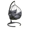 Závěsné houpací křeslo MAVERA antracit, černé