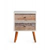 Noční stolek MALMO bílý, ořech-4