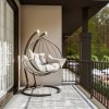 Závěsné houpací křeslo HANEDAN antracit, bílé