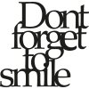 Kovová nástěnná dekorace DON´T FORGET FOR SMILE 70 cm kov