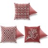 Dekorační polštářky ČERVENÉ VZORY 43 cm polyester-bavlna