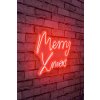 Dekorativní nástěnný nápis MERRY X MAS s led podsvícením červená