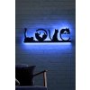Nástěnná dekorace s led osvětlením LOVE modrá