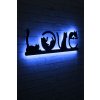 Nástěnná dekorace s led osvětlením LOVE modrá