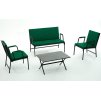 Zahradní nábytek set ALFA 2+1+1 černá zelená
