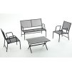 Zahradní nábytek set ALFA 2+1+1 černá šedá