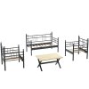 Zahradní nábytek set MANYAS 2+1+1 černá kouřová