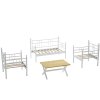 Zahradní nábytek set MANYAS 2+1+1 bílá hnědá