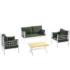 Zahradní nábytek set MANYAS 2+1+1 bílá zelená