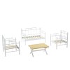 Zahradní nábytek set HATKUS 2+1+1 bílá hnědá