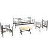 Zahradní nábytek set MANYAS 3+1+1 černá kouřová