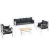 Zahradní nábytek set MANYAS 3+1+1 bílá antracit