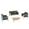 Zahradní nábytek set KAPPIS 2+1+1 bílá zelená