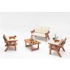 Zahradní nábytek set ABANT 2+1+1 ořech krémová