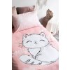 Dětské povlečení kotě růžová 100 x 135 cm