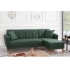 Rohová sedací souprava s rozkladem na lůžko AQUA pravá tmavě zelená