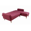 Rohová sedací souprava s rozkladem na lůžko AQUA pravá červená