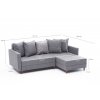 Rohová sedací souprava s rozkladem na lůžko AYDAM pravá světle šedá