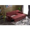 Rohová sedací souprava s rozkladem na lůžko ECE pravá bordó červená