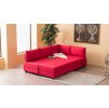 Rohová sedací souprava s rozkladem na lůžko FLY pravá červená