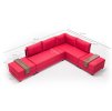 Rohová sedací souprava s rozkladem na lůžko FLY pravá červená