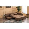 Rohová sedací souprava s rozkladem na lůžko MANAMA pravá hnědá