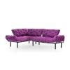 Rohová sedací souprava s rozkladem na lůžko NITTA fialová