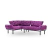 Rohová sedací souprava s rozkladem na lůžko NITTA fialová