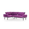 Rohová sedací souprava s rozkladem na lůžko NITTA fialová
