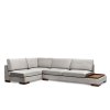 Rohová sedací souprava s taburetem TULIP levá světle šedá