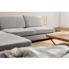 Rohová sedací souprava s taburetem TULIP levá světle šedá