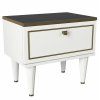 Noční stolek RAVENNA bílá zlatá černá