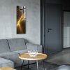 Nástěnné hodiny ZLATÁ ABSTRAKCE sklo 20 x 60 cm